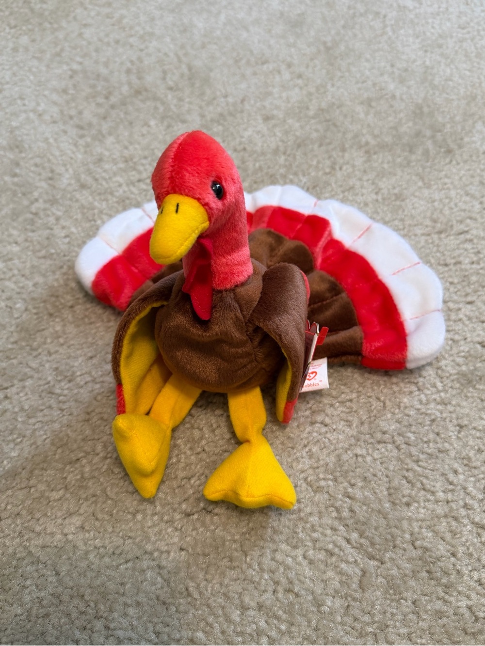 Ty Beanie Baby Gobbles the Turkey New With Tags